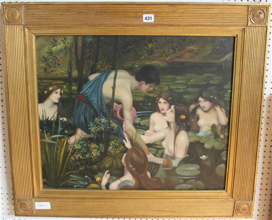 Pre Raphaelite oil - Hylas & the Nymphs